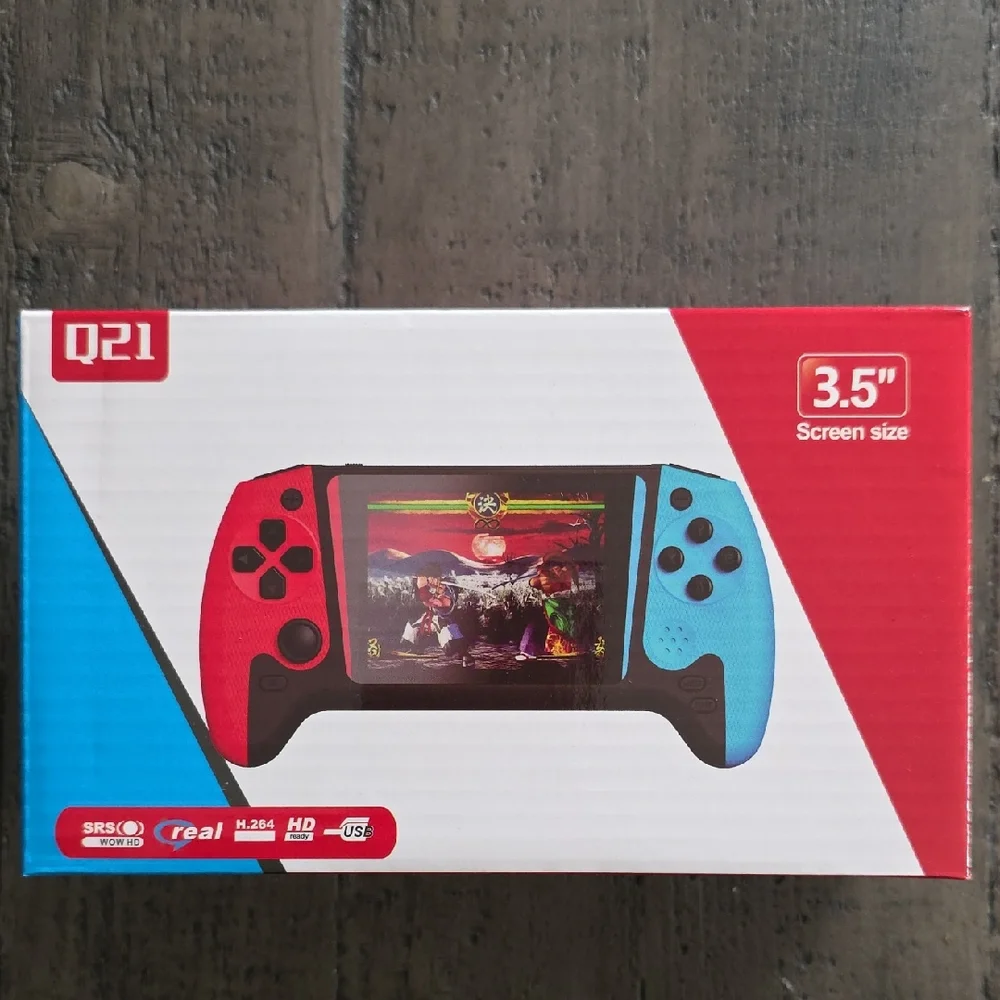 Q2 Handheld Console - Vibrant Red and Cool Blue